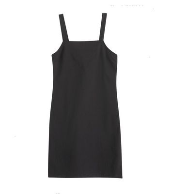 girls black pinafore dress