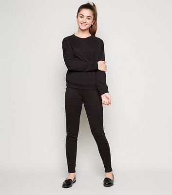 new look girls black trousers