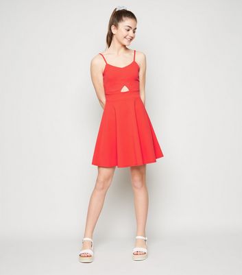 Girls red skater outlet dress