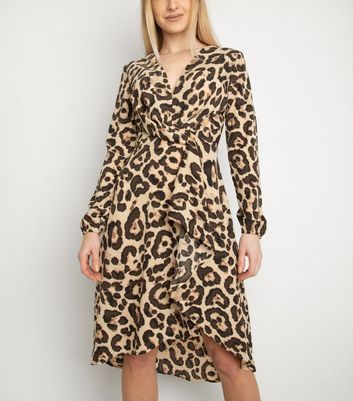 leopard print wrap dress