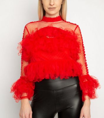 red mesh top