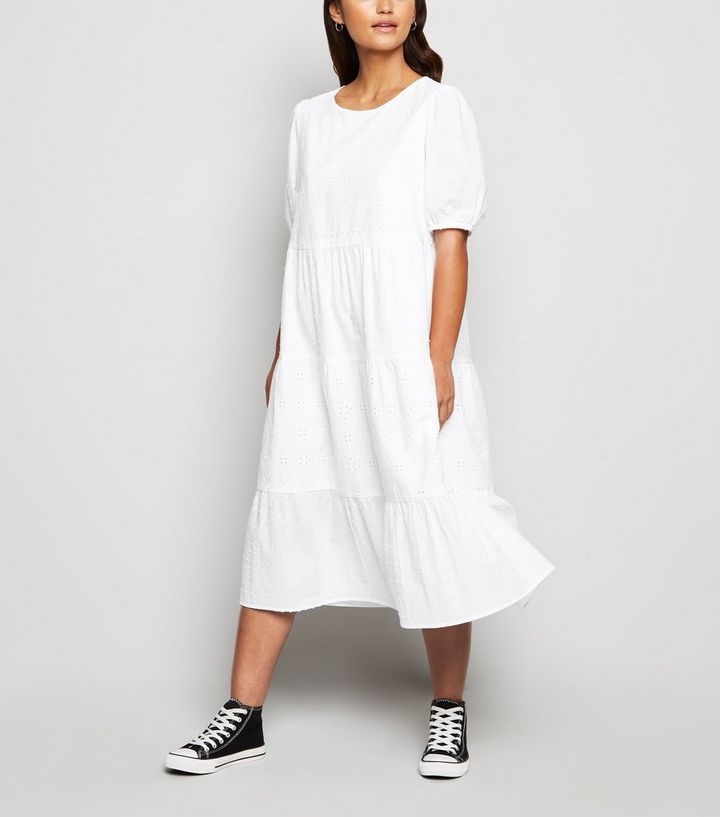 Robe En Broderie Anglaise Blanche Femme - April Roman