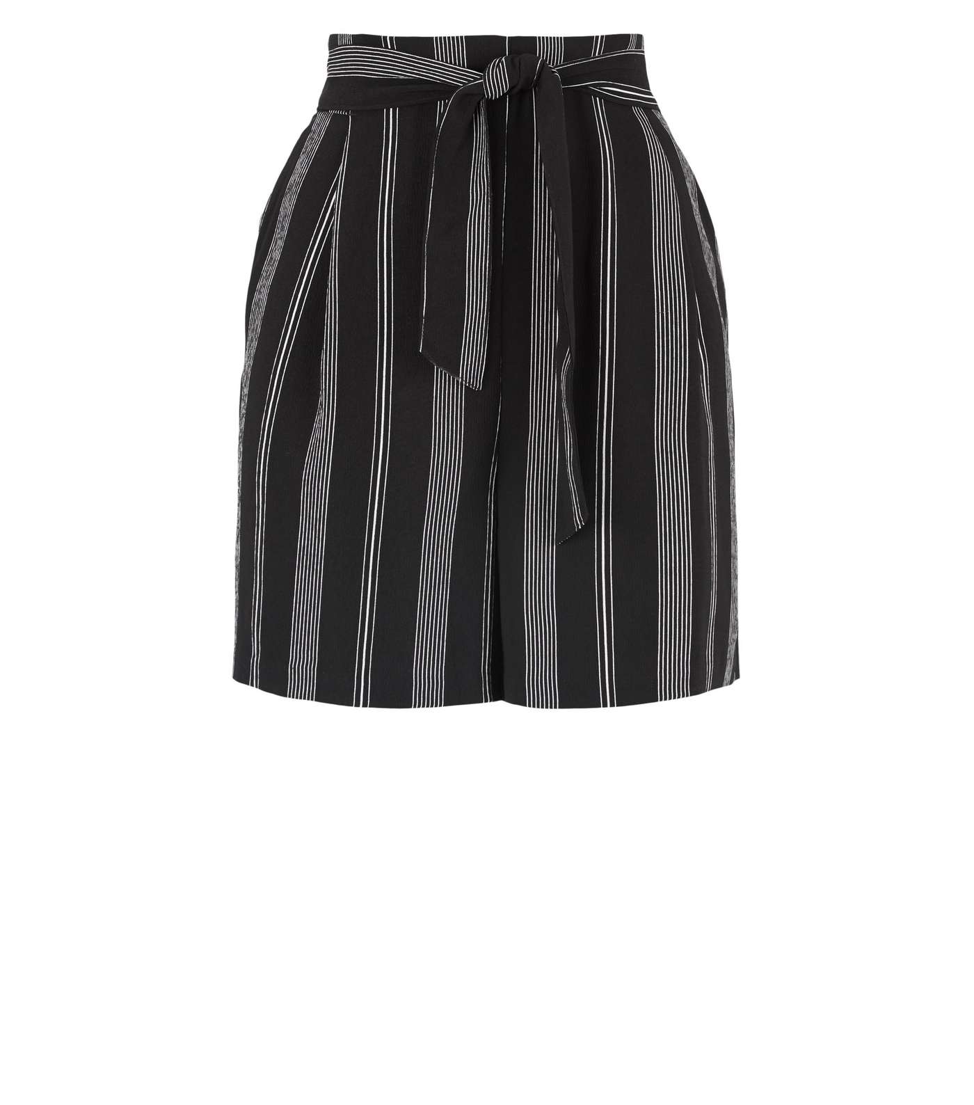 Tall Black Stripe Belted Shorts Image 4