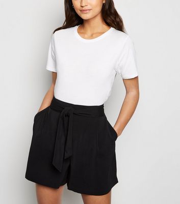 high waisted shorts tie