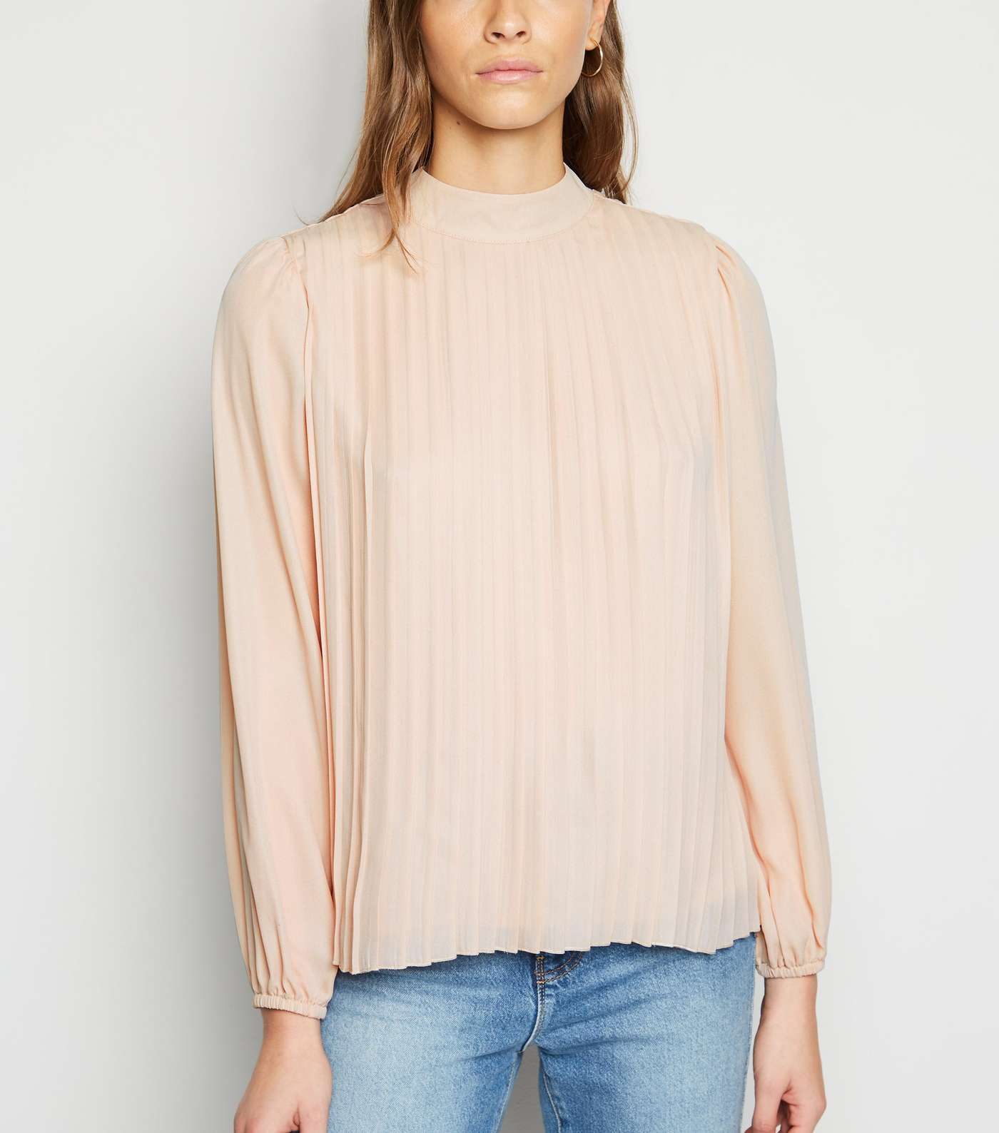 Pale Pink Pleated Tie Back Top
