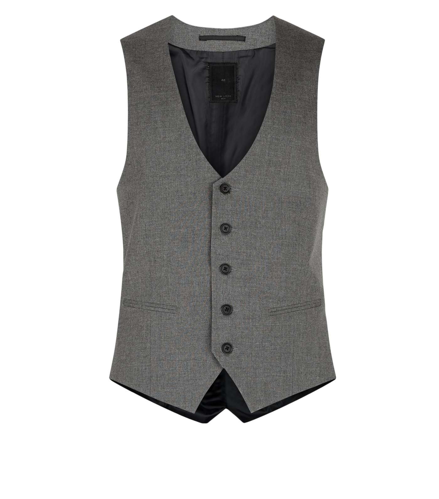 Dark Grey Button Up Waistcoat Image 4