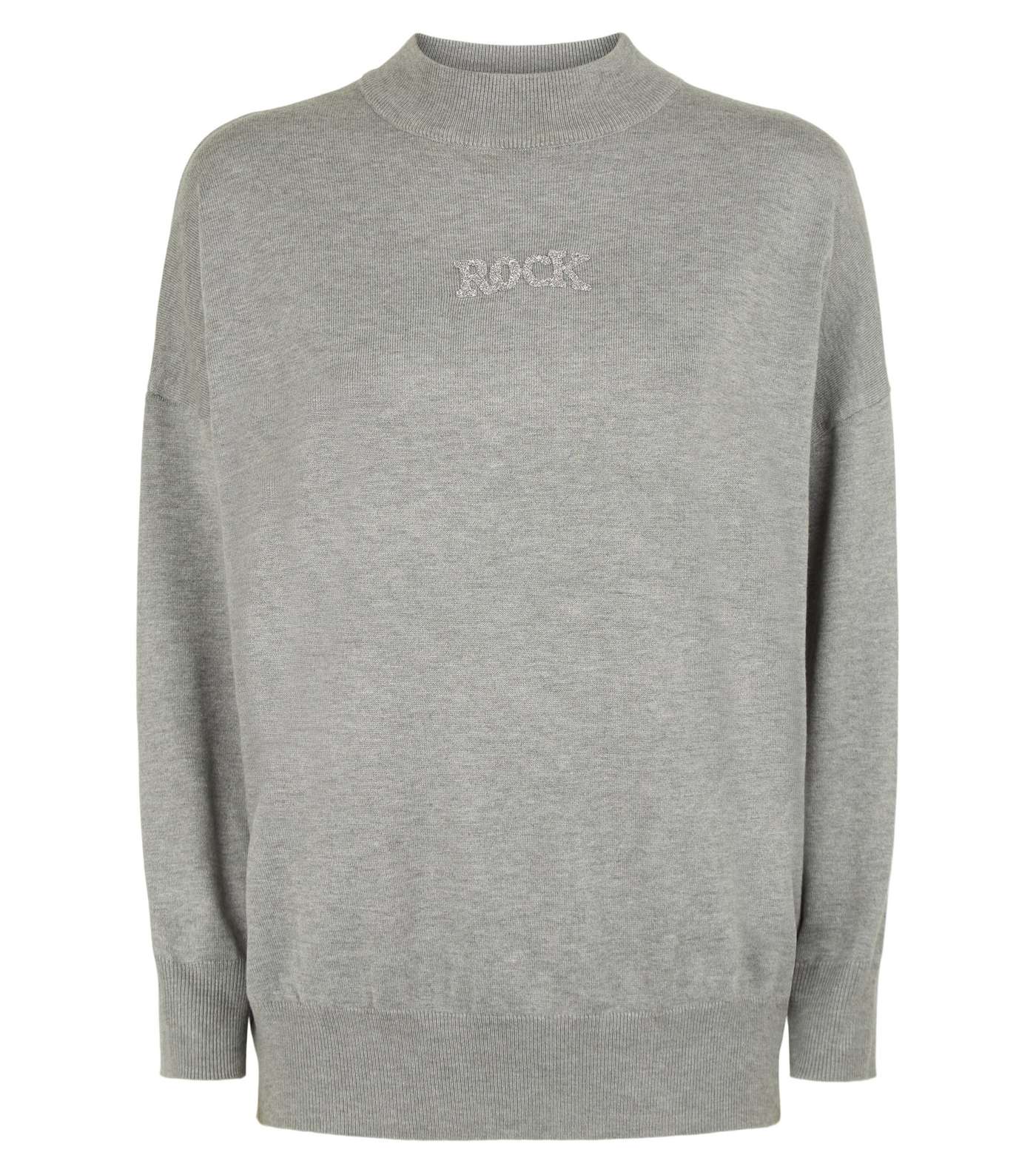 Cameo Rose Grey Rock and Roll Slogan Jumper Image 4
