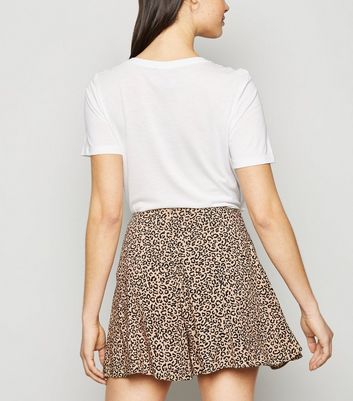 Image of Brown Leopard Print Flippy Shorts New Look