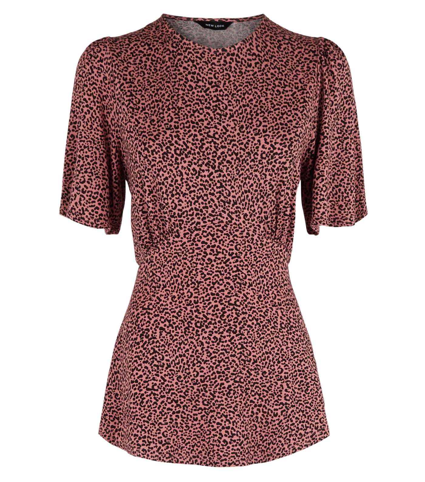 Pink Leopard Print Tie Back T-Shirt Image 4