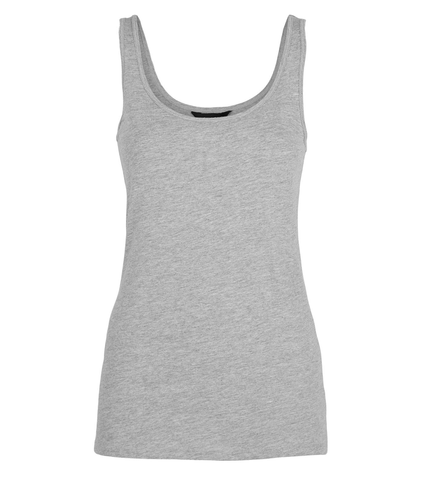 Grey Marl Scoop Neck Vest Image 4