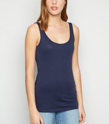 Navy Scoop Neck Vest | New Look