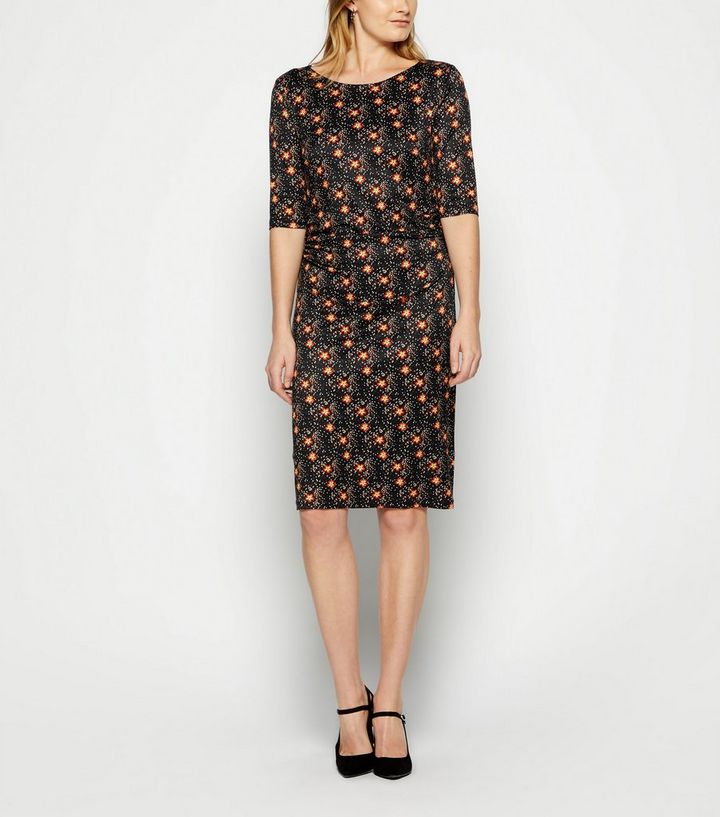 StylistPick - Robe noire en jersey à pois et fleurs | New Look