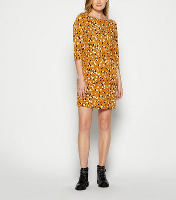 orange zebra print dress