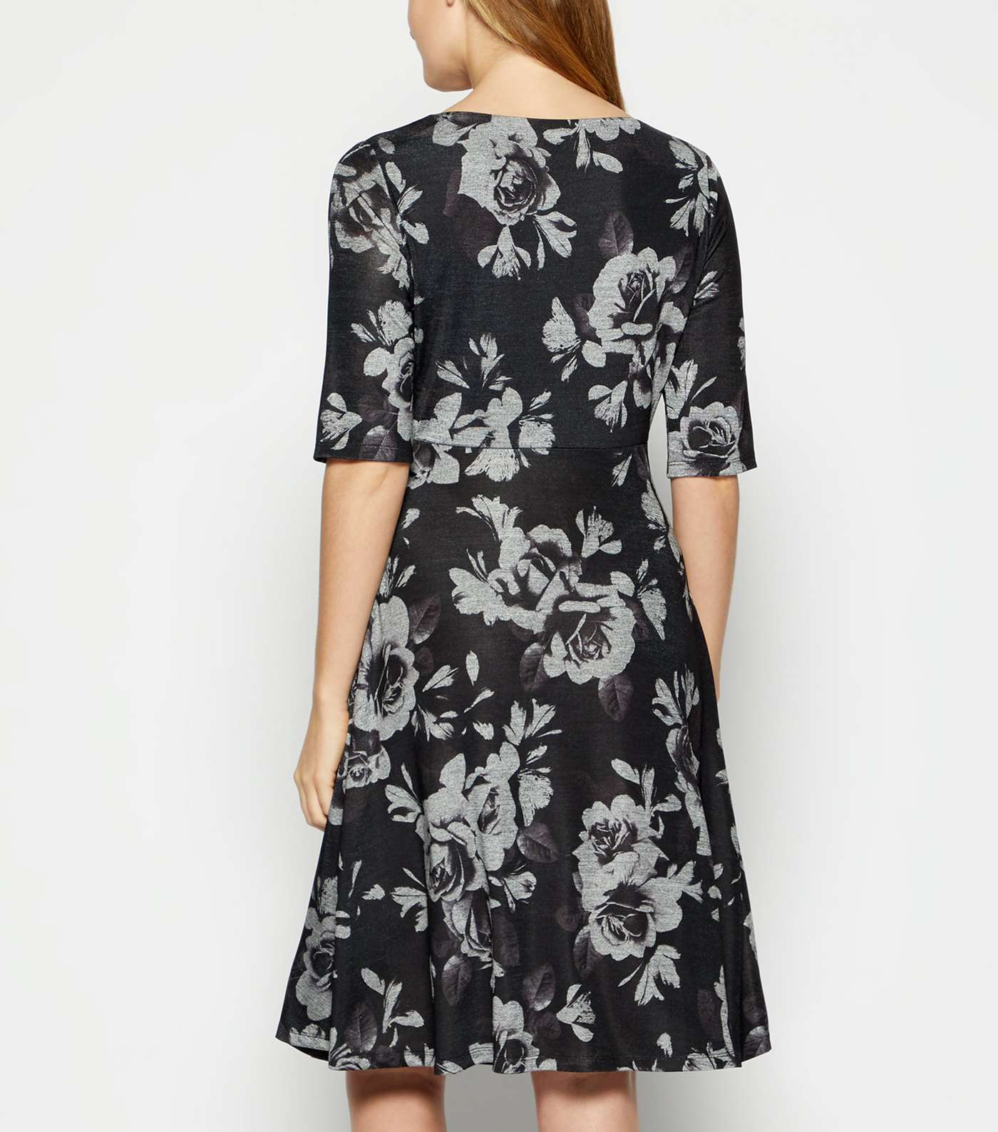 StylistPick Black Floral Cross Wrap Dress Image 3