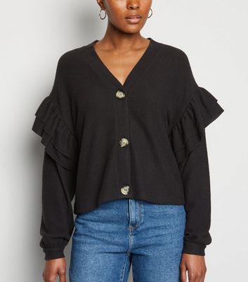 black frill cardigan