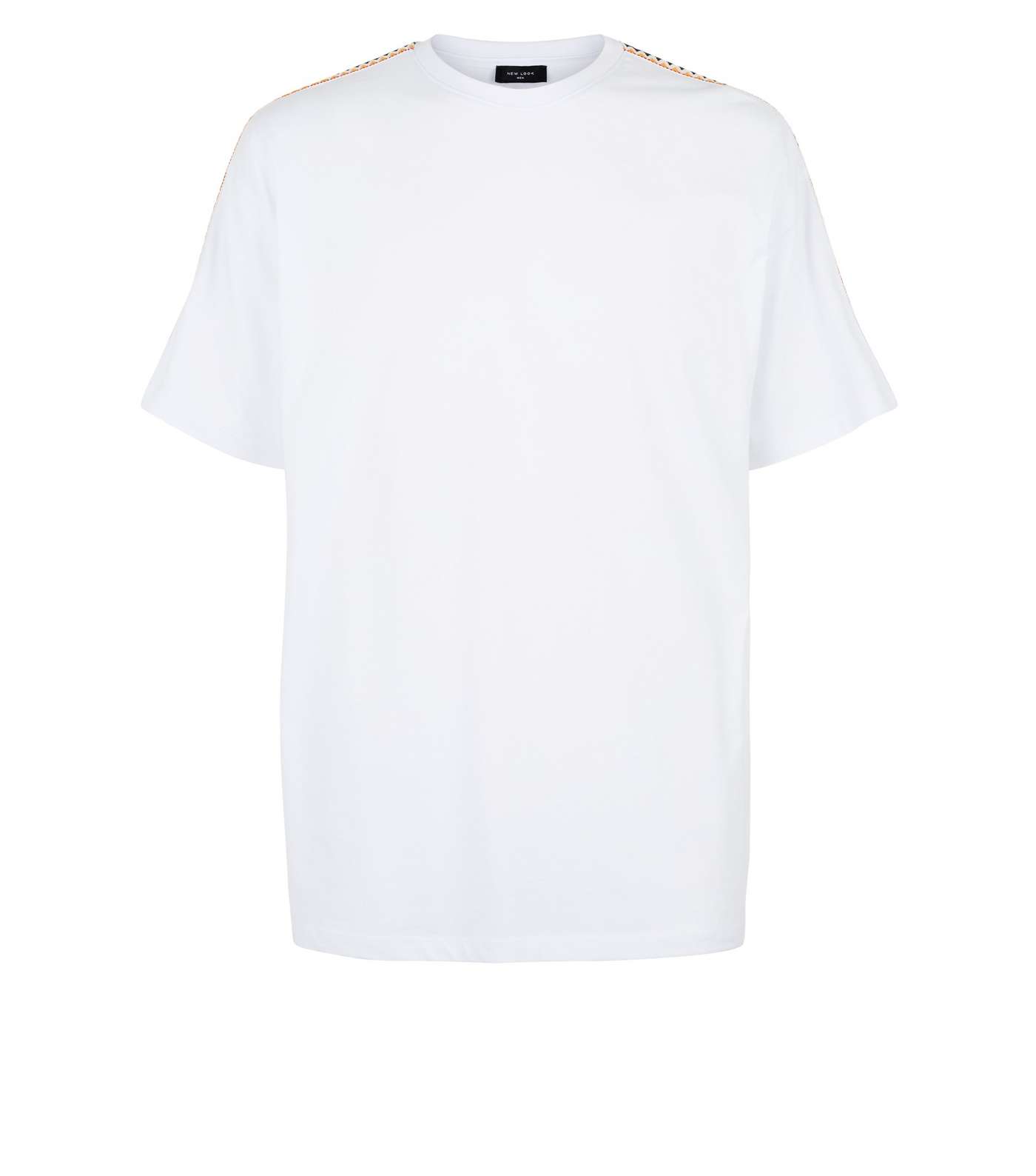 White Zig Zag Tape Sleeve T-Shirt Image 4