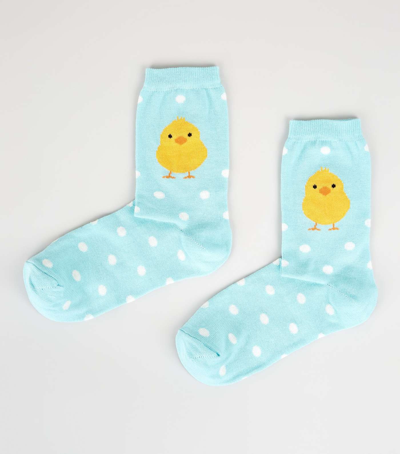 Pale Blue Chick and Spot Print Socks