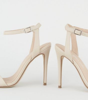 Cream Leather-Look 2 Part Stiletto Sandals New Look Vegan shop for Cream Leather-Look 2 Part Stiletto Sandals New Look Vegan at Shopo