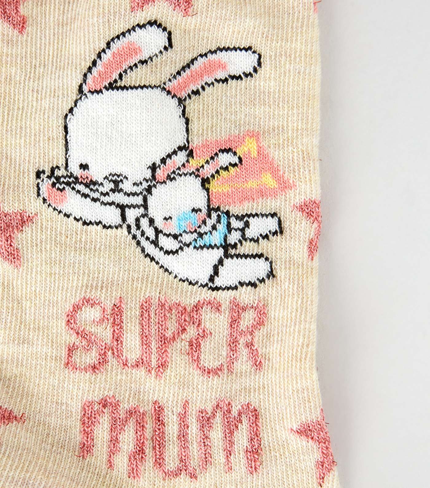 Mid Pink Super Mum Slogan Socks Image 3