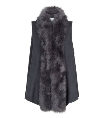 faux fur trim gilet