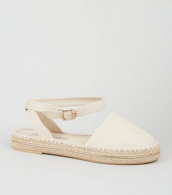 Image of Off White Leather-Look  Part Espadrilles New Look Vegan