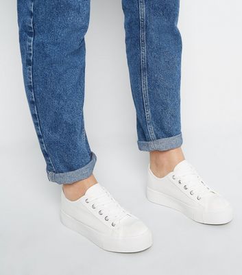 new look white canvas shoes