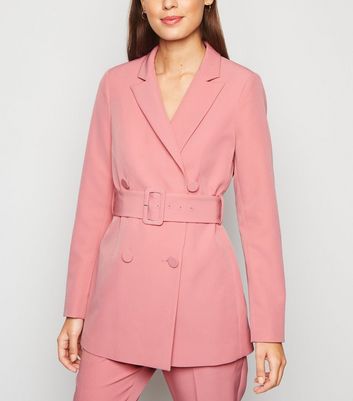 Pink shop belted blazer