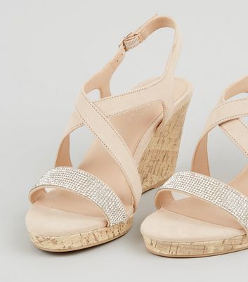 chaussure compensée rose pale