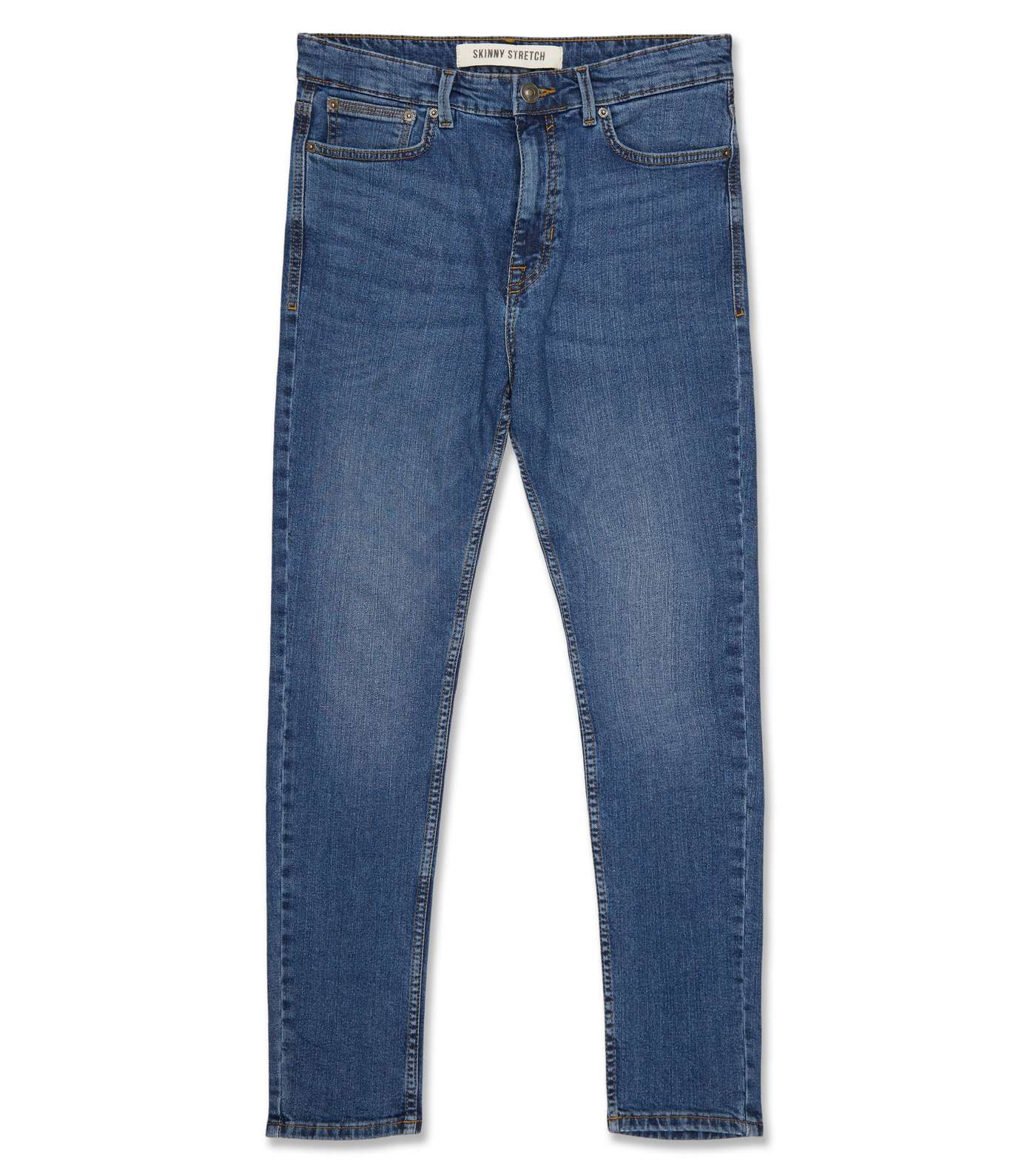 Blue Plain Skinny Stretch Jeans Image 6