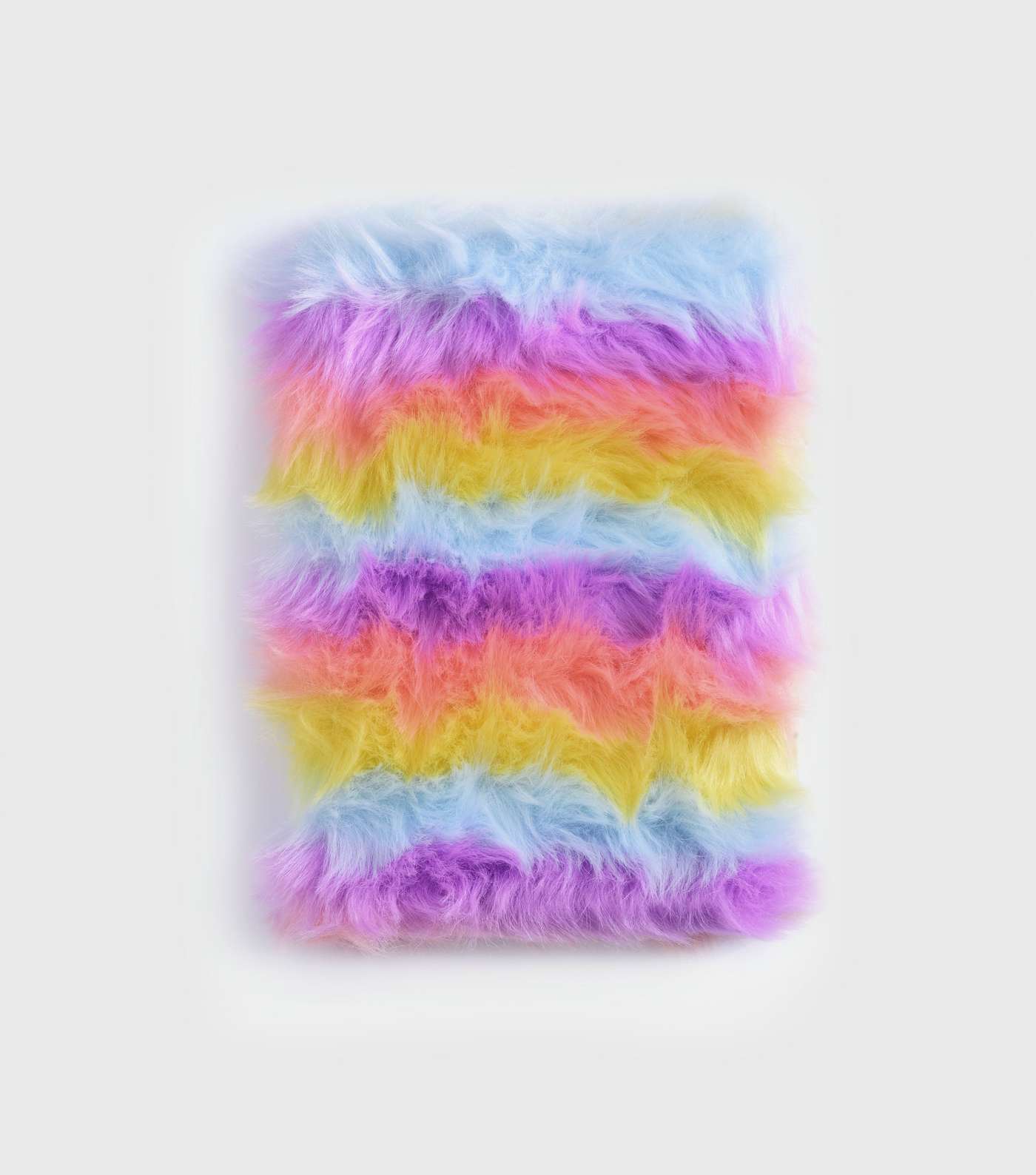 Multicoloured Rainbow Faux Fur Notebook