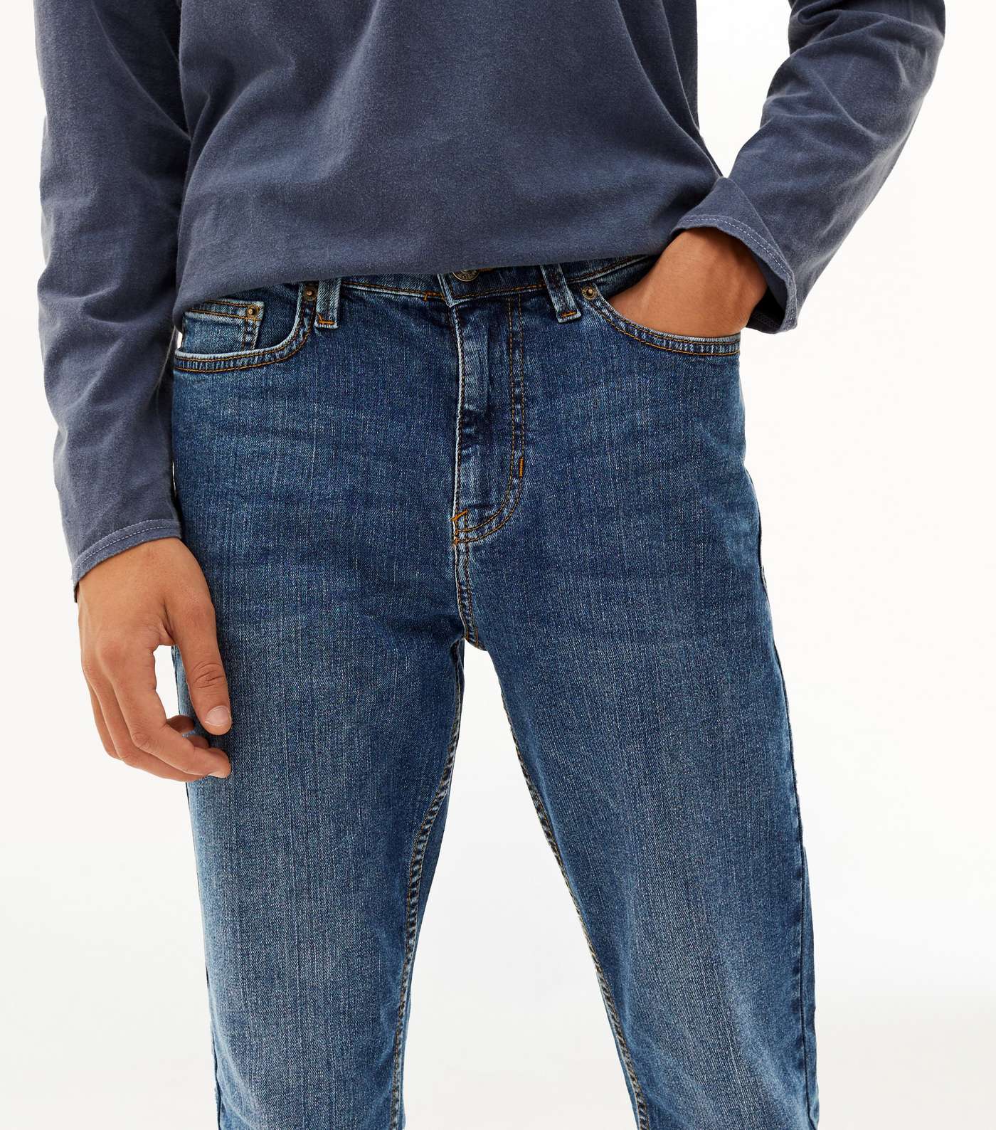 Blue Slim Stretch Jeans Image 4