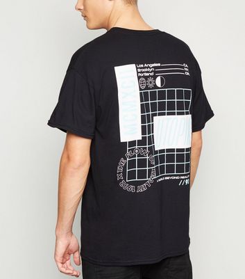 Black Oversized Utopia Slogan T-Shirt 