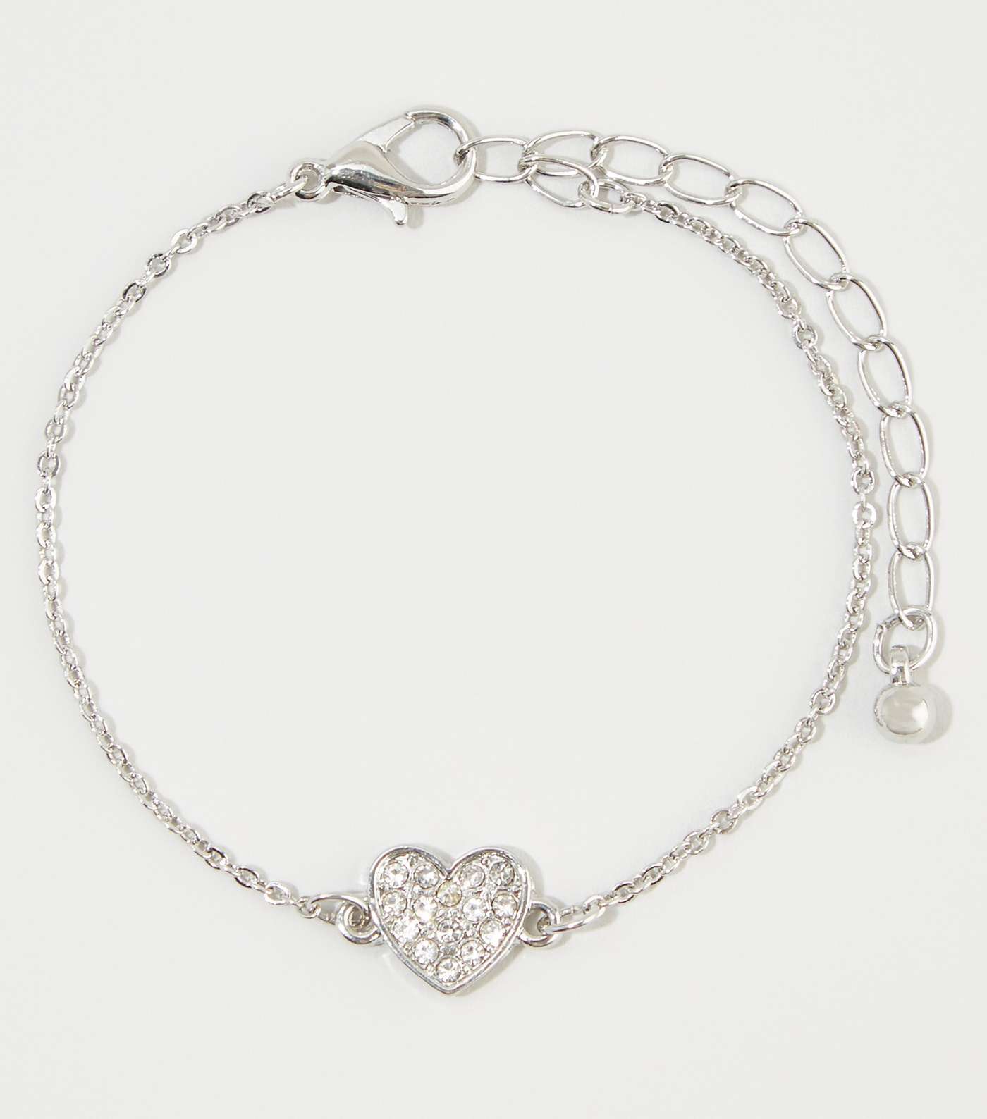 Silver Diamanté Heart Bracelet