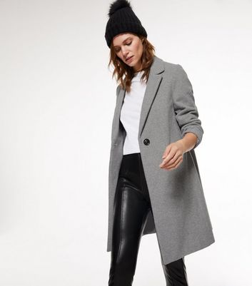 New look outlet long grey coat