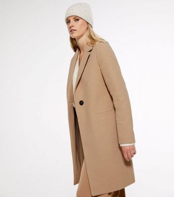 Camel Revere Collar Long Coat | New Look