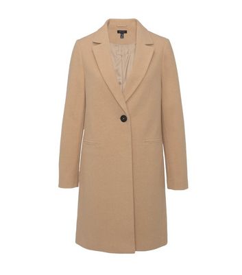 Camel Revere Collar Long Coat | New Look