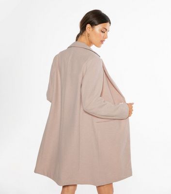 Pink Revere Collar Long Coat | New Look