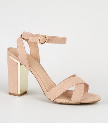 Cream wide fit hot sale heeled sandals