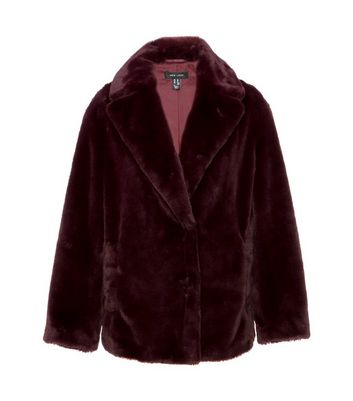 burgundy fur coat