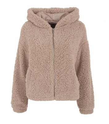 new look brown teddy coat