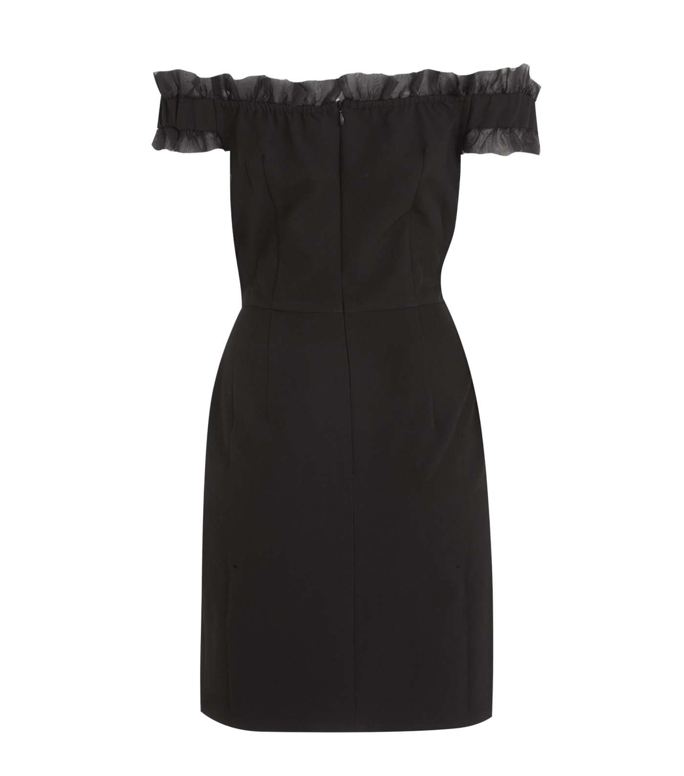 Another Look Black Frill Bardot Mini Dress Image 2