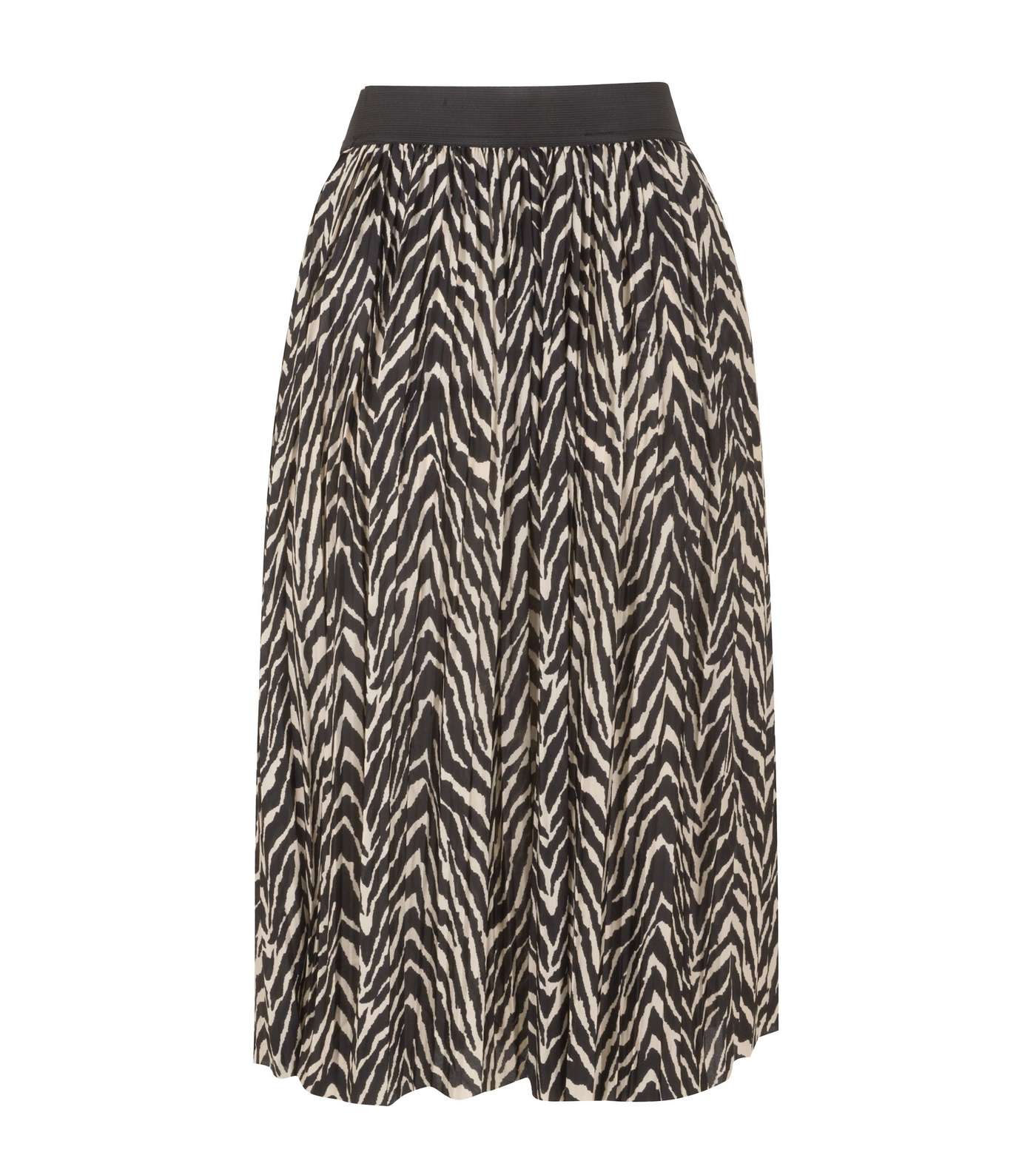 JDY Black Zebra Print Pleated Midi Skirt  Image 2