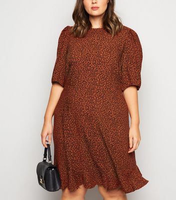 rust leopard print dress