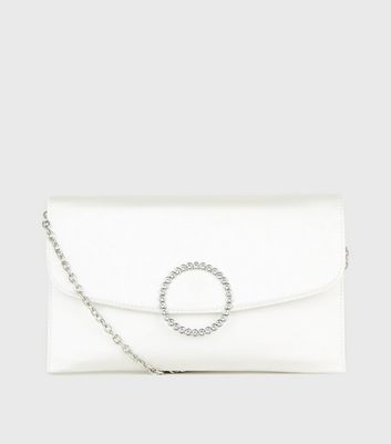 white satin clutch