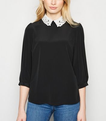 black collared blouse