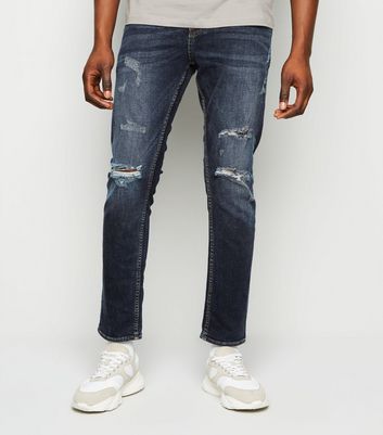 mens indigo ripped jeans