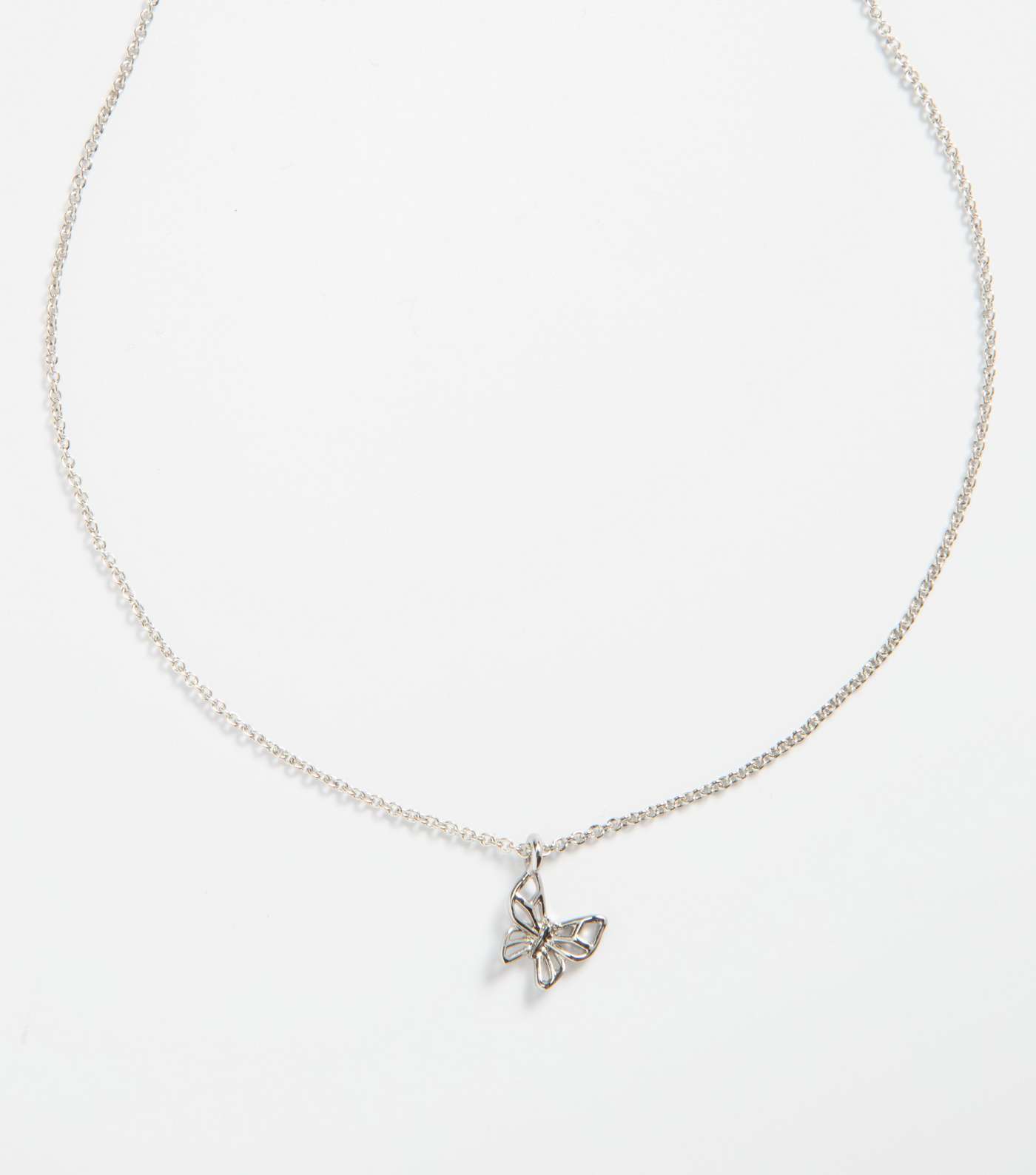 Silver Mini Butterfly Pendant Necklace