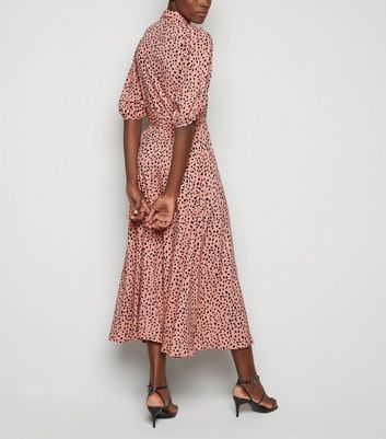 pink leopard print dress new look