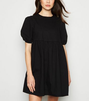 new look black denim dress