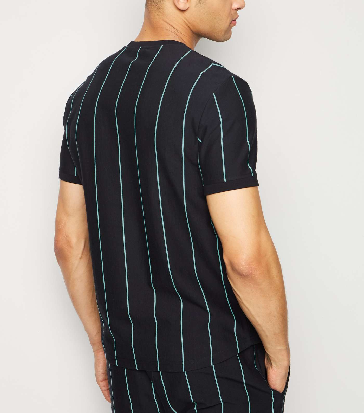 Black Vertical Stripe Crew T-Shirt Image 3